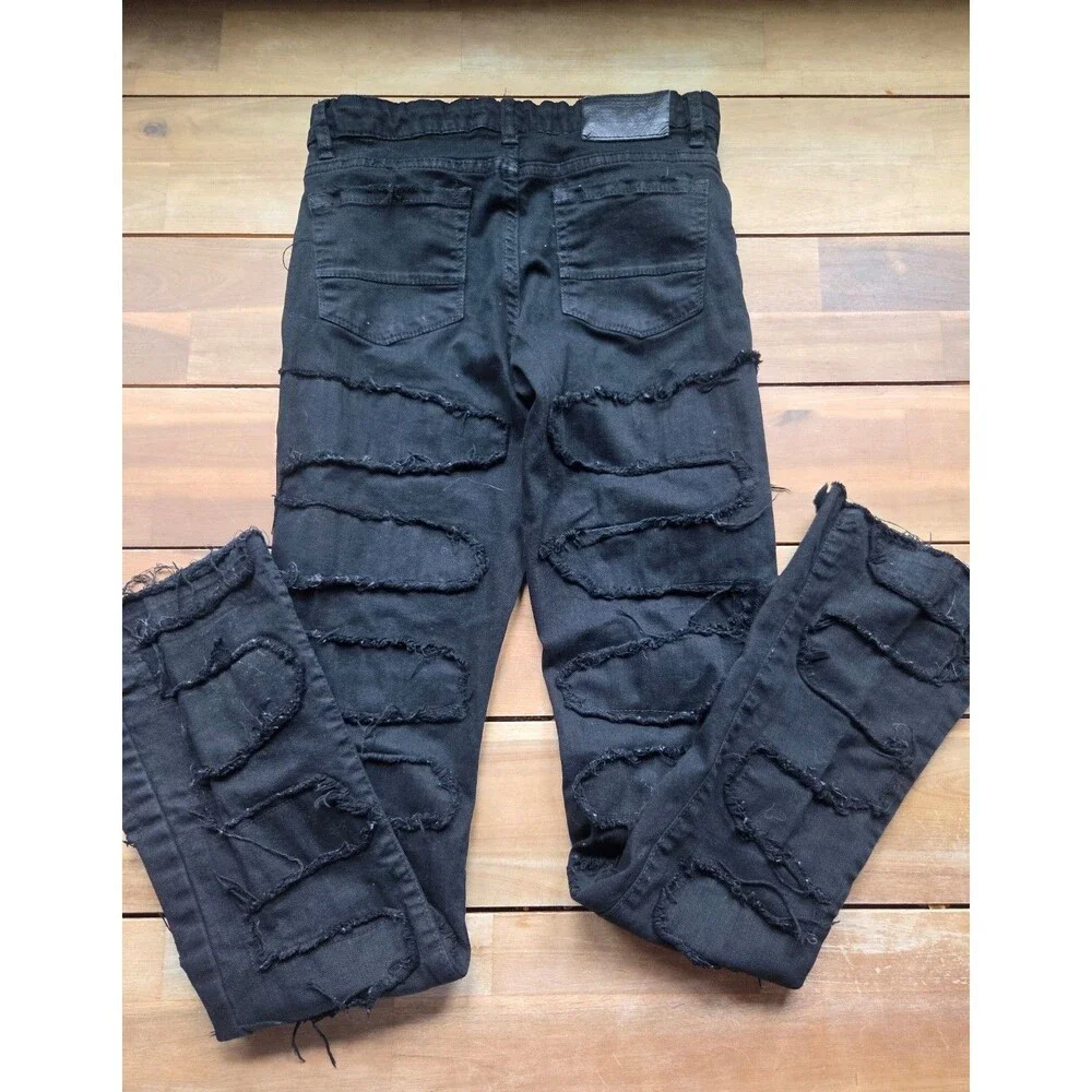 Jordan Craig Boys Black Martin Oasis Stacked Jeans sz 12